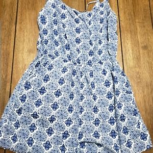 Blue patterned romper